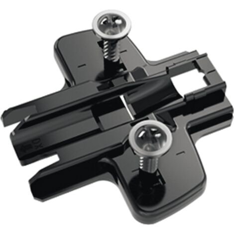 Hettich Möbel-Kreuzmontageplatte,  Distanz 5mm,  Sensys 8099,  9091810,  obsidianschw. vern.