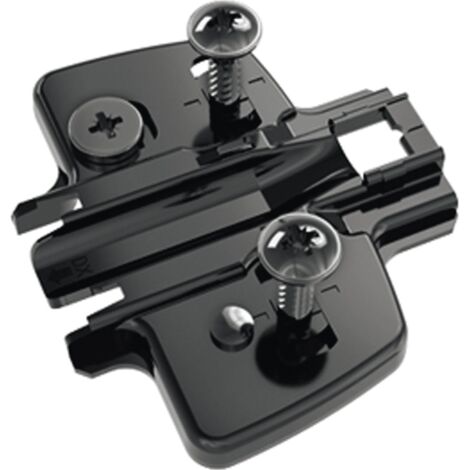 Hettich Möbel-Kreuzmontageplatte,  Distanz 5mm,  Sensys 8099,  9091814,  obsidianschw. vern.
