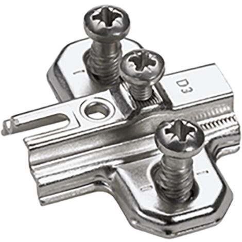 Hettich Möbel-Kreuzmontageplatte, Distanz 5mm, SlideOn 2006,  1079224,  vernickelt
