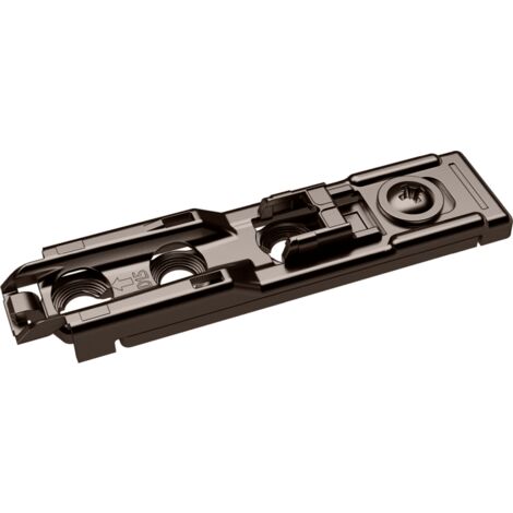 Hettich Möbel-Linear-Montageplatte,  Distanz 1,  5mm,  Sensys,  9117471,  Stahl obsidianschw.