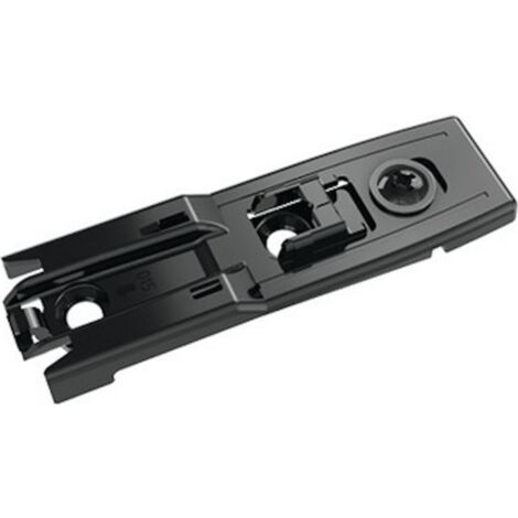 Hettich Möbel-Linear-Montageplatte, Distanz 5mm,  System 8099,  9091819, STA obsidianschwarz