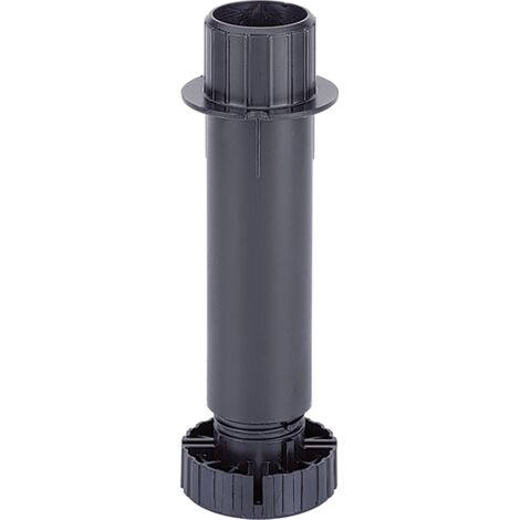 Hettich Möbel-Sockelverstellfuß,  180mm,  Ø 50mm,  Euro 71843,  Kunststoff schwarz