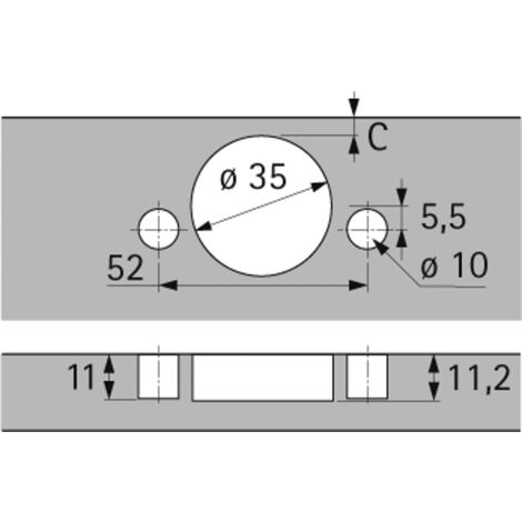 Hettich Möbel-Topfscharnier,  Intermat 9936,  48097,  95°,  Kröpf. 0mm,  ZDG silber vern.