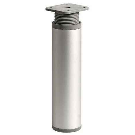 Hettich Möbelfuß 4,0 x 15 - 16,5 cm Aluminium-Optik - 1 Stück Möbelfuß