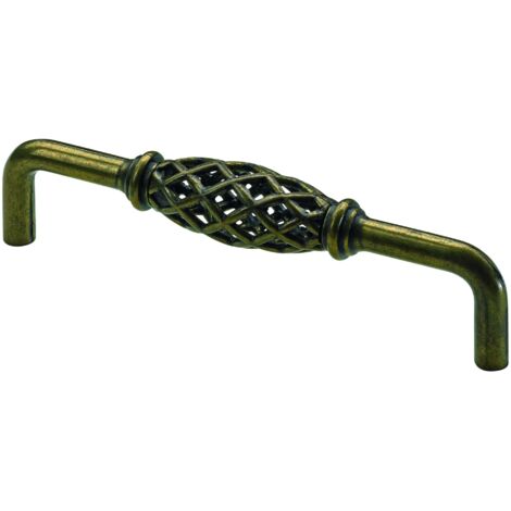 Hettich Möbelgriff  brüniert gold antik 20 x 136 x 35 mm - 1 Stück Möbelgriff