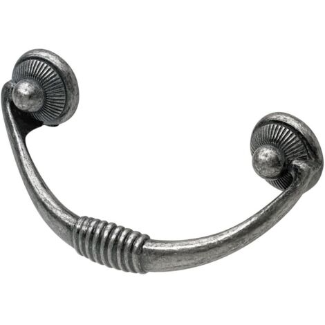 Hettich Möbelgriff Zinkdruckguss silber 33,0 x 82,0 x 22,0 mm - 1 Stück Möbelgriff