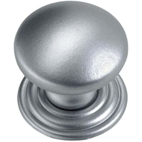 Hettich Möbelknopf Zinkdruckguss Aluminium-Optik Ø 22,0 mm - 1 Stück Möbelbeschläge