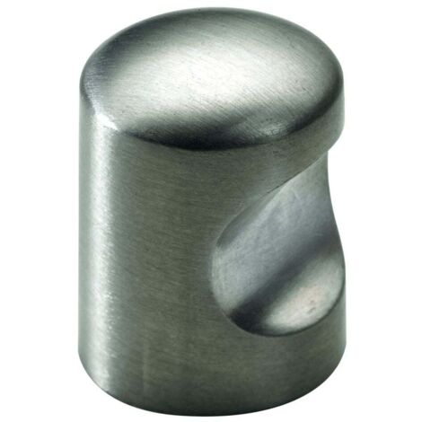Hettich Möbelknopf Zinkdruckguss Edelstahl-Optik Ø 15,0 x 22,0 mm - 1 Stück Filzgleiter & Möbelgriffe