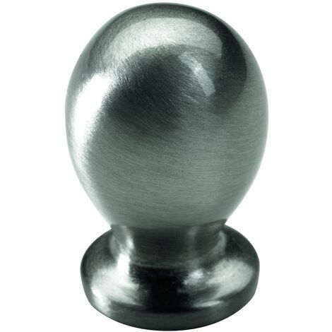 Hettich Möbelknopf Zinkdruckguss Edelstahl-Optik Ø 15,0 x 25,0 mm - 1 Stück Filzgleiter & Möbelgriffe