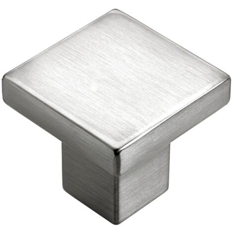 Hettich Möbelknopf Zinkdruckguss Edelstahl-Optik 30,0 x 30,0 mm - 1 Stück Möbelgriffe