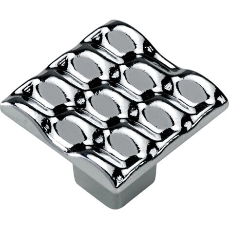 Hettich Möbelknopf Zinkdruckguss silber 25,0 x 25,0 mm - 1 Stück Möbelbeschläge