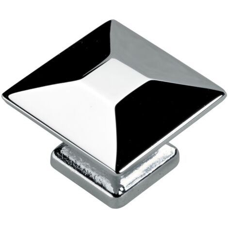 Hettich Möbelknopf Zinkdruckguss verchromt 25,0 x 25,0 mm - 1 Stück Möbelgriffe
