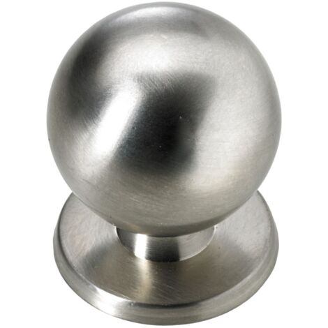 Hettich Möbelknopf Zinkdrukguss Edelstahl-Optik Ø 29,0 mm - 1 Stück Möbelknopf