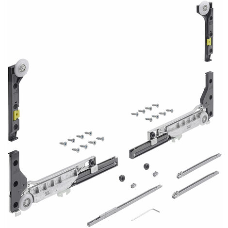 Hettich Neuheit - SlideLine 18 Montageset, vorliegend, 1 Tür,für Regale,Wohnwand, Küche,Badezimmer, Kleiderschrank