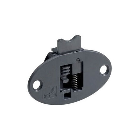 Hettich – Pièce de guidage à visser pour montage porte coulissante – Plastique anthracite – Épaisseur 16 à 19 mm – Poids max 15 kg