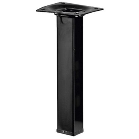Hettich – Pied de meuble carré fixe en acier époxy noir – Hauteur 15 cm – Charge 50 kg – Fixation à vis pour stabilité renforcée