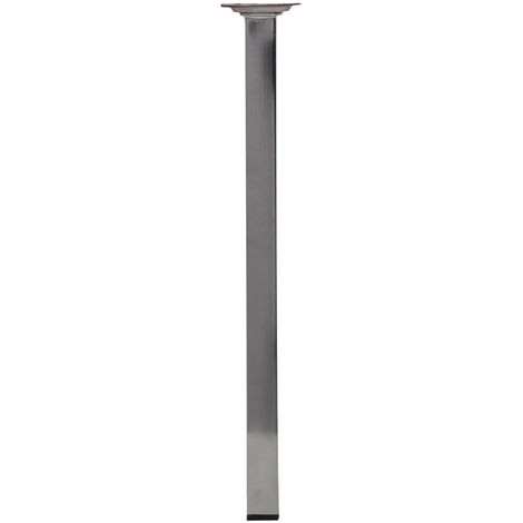 Hettich – Pied de meuble pour table basse – Acier chromé gris – Hauteur 40 cm – Charge max 50 kg – Fixation à vis par platine 60x60 mm