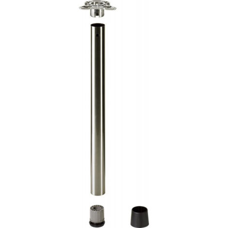 Hettich – Pied de table Ayo Ø60mm x 1200mm – Réglable jusqu'à 1230mm – Capacité 150kg – Inoxoptik pour stabilité et élégance