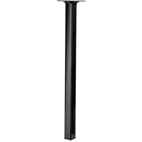 HETTICH Pied de table basse carré fixe acier époxy noir, 40 cm