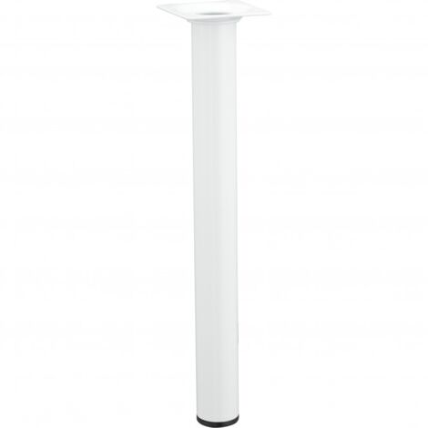 HETTICH Pied de table basse cylindrique fixe acier époxy blanc, 30 cm