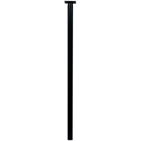 Hettich – Pied de table cylindrique fixe 80 cm – Acier époxy noir – Charge supportée 50 kg – Fixation à vis platine 60x60 mm