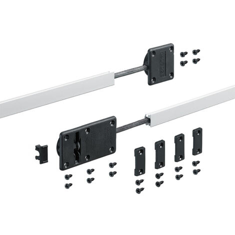 Hettich – Raccord d'alignement aluminium – Fixation pour tiroir – Épaisseur de porte 18 à 30 mm – Assemblage rapide sans vis