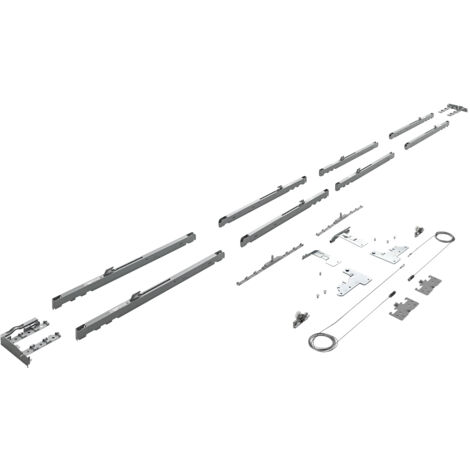 Hettich Schiebetür Dämpfer TopLine XL Silent System Dämpfungs-Set, 4-türig 30-80kg, grau