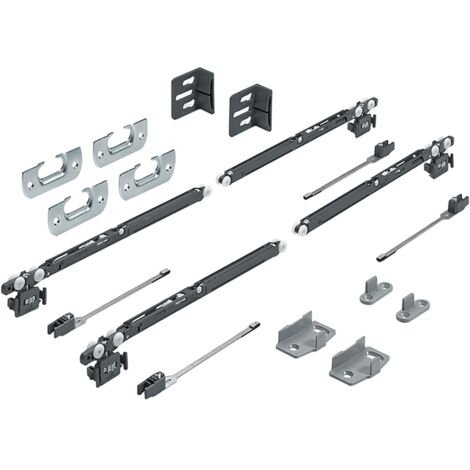 Hettich Schiebetürbeschläge Set,SysLine S,9208511 2-T.,für einlieg. Türen