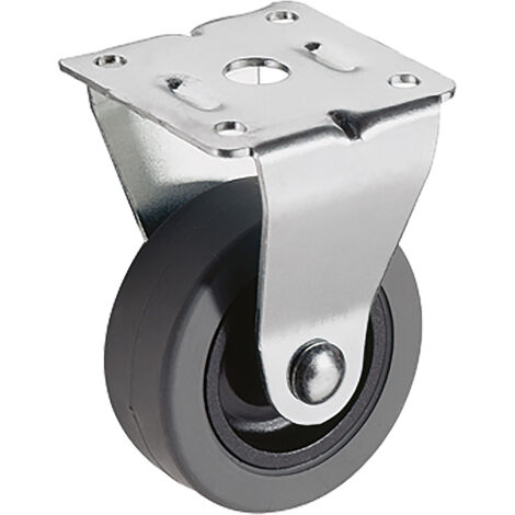 Hettich Schreibt.cont.-Bockr.,  Dev fix 28186, Ø 75mm, Stahlblech verz.,  Rad thermopl.Gummi