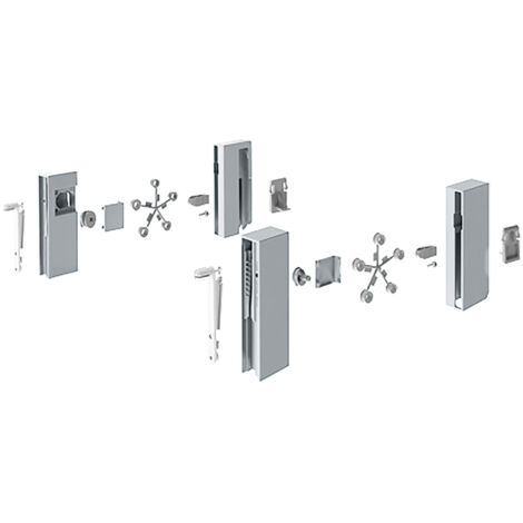 Hettich Schubkast.-Designelementadapter,  InnoTech Atira,  9196320,  mit Spreizzapfen,  grau