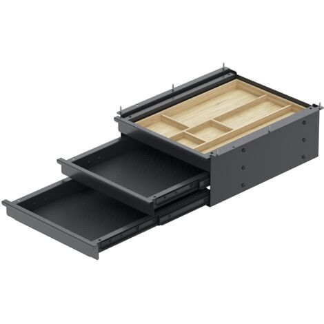 Hettich Schubkastenbox TRI GRIP schwarz