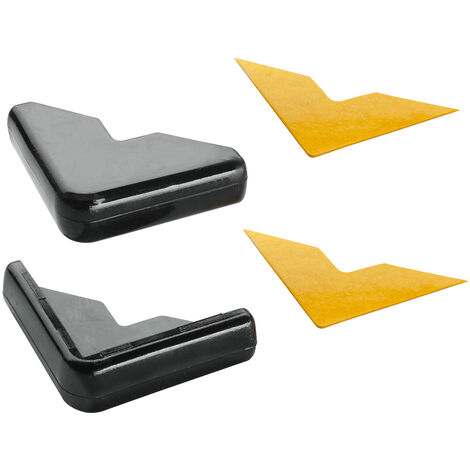 Hettich Selbstklebende Eckenpuffer, 30 x 30 x 8,5 mm, Kunststoff, schwarz