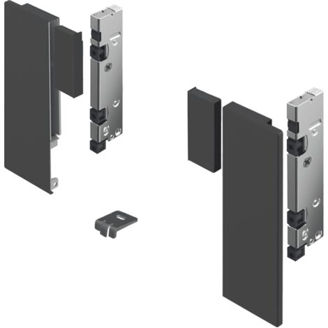 Hettich Set Verbinder für gestaltbare Front,  Höhe 187 mm,  anthrazit,  Inlayzarge