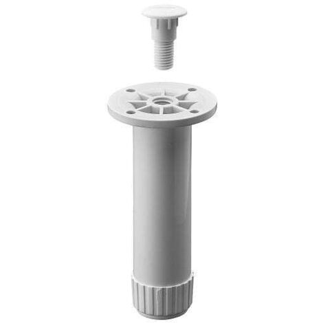 Hettich Sockelverstellfuß 3,0 x 12 - 13 cm Kunststoff weiß - 1 Stück Sockelverstellfuß