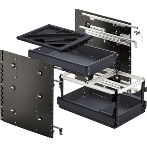 HETTICH SYSTEMA TOP 2000 Schnellmontage-Set Sil Sys,Voll-/Überauszug, ET730,schw