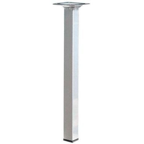 Hettich Tischbein 2,5 x 30 cm Stahl Aluminium-Optik - 1 Stück Tischbeine