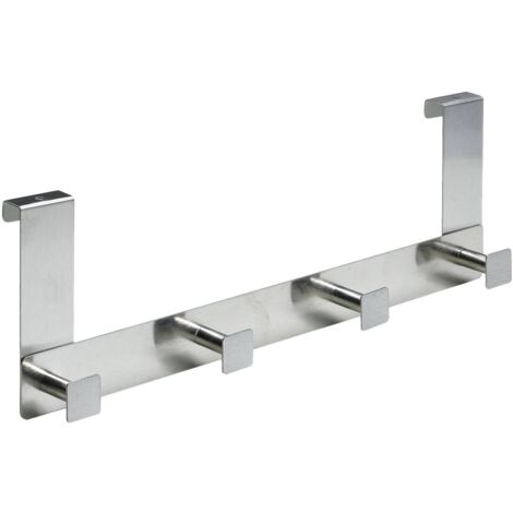 Hettich Türgarderobe 4 Haken 40,0 x 13,5 x 6,0 cm Edelstahl eckig Hakenleiste