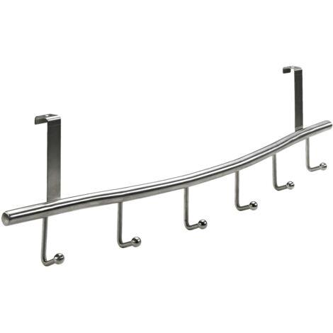 Hettich Türgarderobe 6 Haken 59,5 x 17,0 x 9,0 cm silber Hakenleiste
