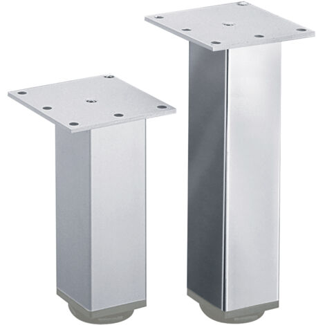 Hettich Unterbau-Möbelfuß,  46x46x120mm,  Lano SQ,  9119544,  silber eloxiert