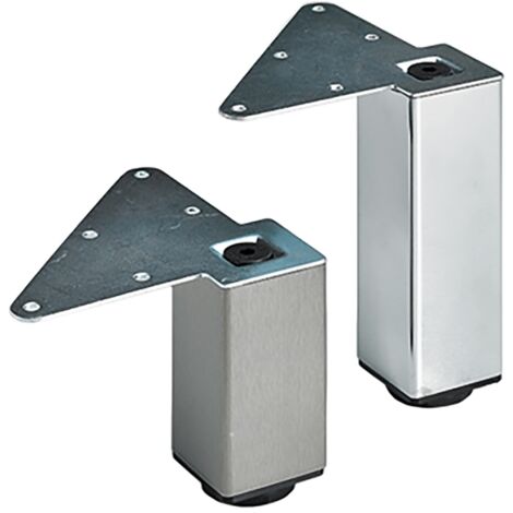 Hettich Unterbau-Möbelfuß,  49x49x100mm,  Kaleo SQN 46,  9206865,  edelstahloptik gebürstet