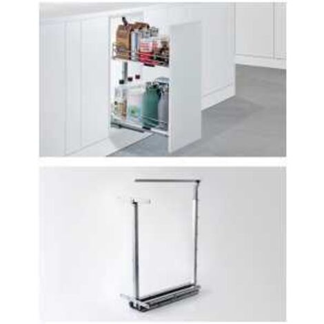Hettich Unterschr.-Ausz.rahmen m.Vollausz.,Dispensa JS 9277621,H 606mm silber
