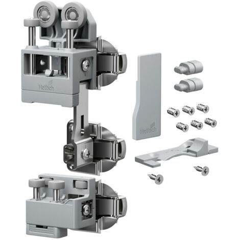 Hettich WingLine L Beschlagset fuer Faltschiebetuersysteme schwer m.Schließauto. re grau
