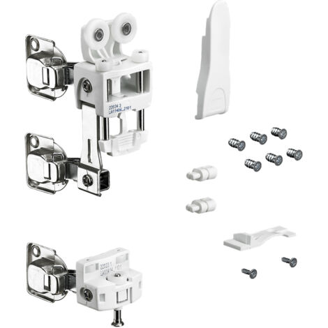 Hettich WingLne L,  Laufteilset mit unteRr Führung mit SchLeßautomatik,  25kg,  weiß,  L