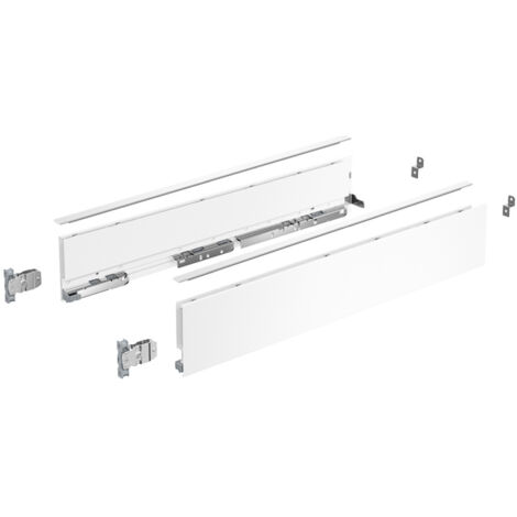 Hettich Zarge AvanTech YOU Set, Höhe 101 mm, NL 650 mm, weiß, links und rechts