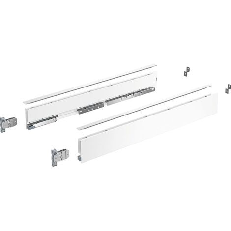 Hettich Zarge AvanTech YOU Set, Höhe 77 mm, NL 500 mm, weiß, links und rechts