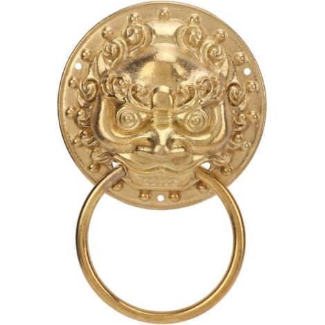Heurtoir de Porte Antique, Tête D'animal de Style Chinois Poignée de Porte en Bois Installation Facile Anneau