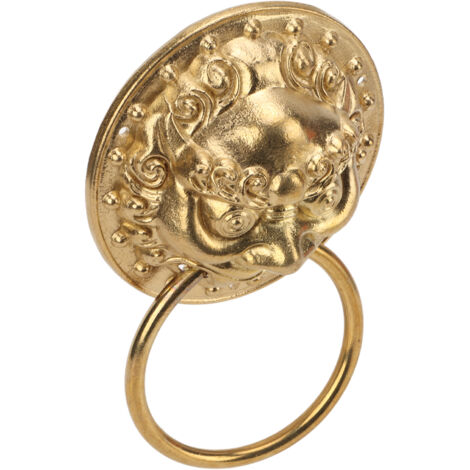 Heurtoir de Porte en Laiton Antique à Tête de Lion Chinois, Résistant aux Intempéries et Installation Rapide