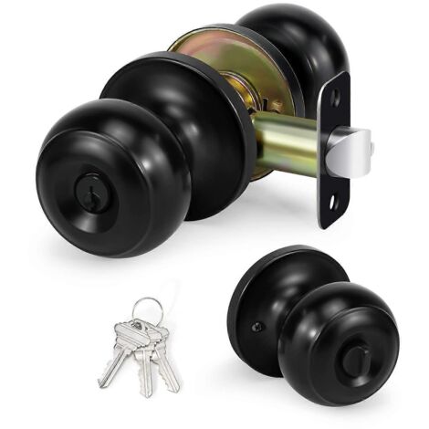 Heurtoir de porte noir mat, convenant aux chambres à coucher de gauche et de droite, avec serrure et clé, durable, utilisable à l'intérieur comme à l'extérieur.