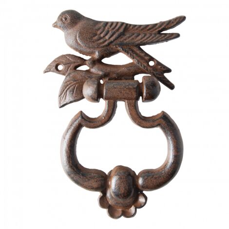 Heurtoir silhouette oiseaux - L 13,2 x l 4 x H 17,9 cm - Marron - Livraison gratuite