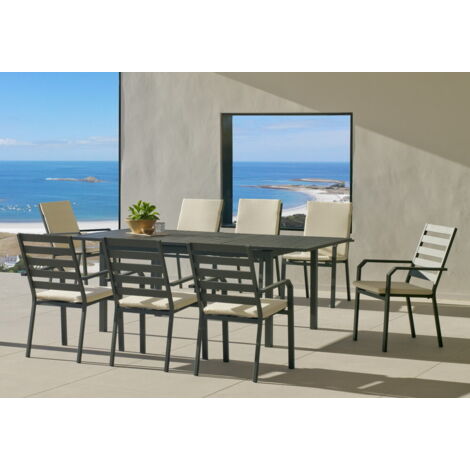 Hevea PALMA ensemble salon jardin aluminium anthracite